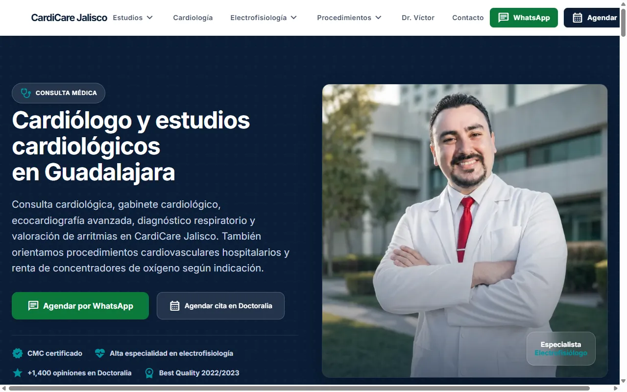 Captura de pantalla de Cardicare Jalisco
