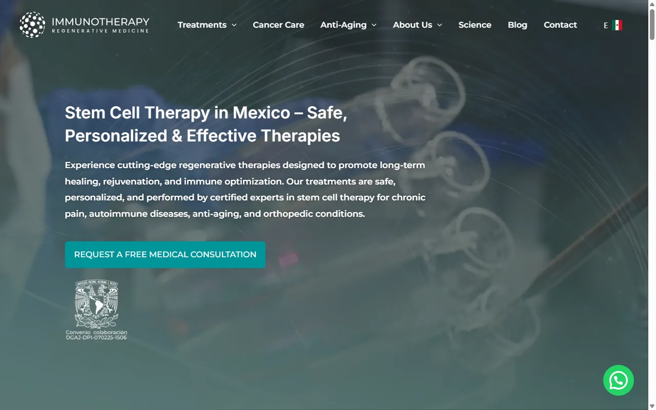 Captura de pantalla de Immunotherapy MX