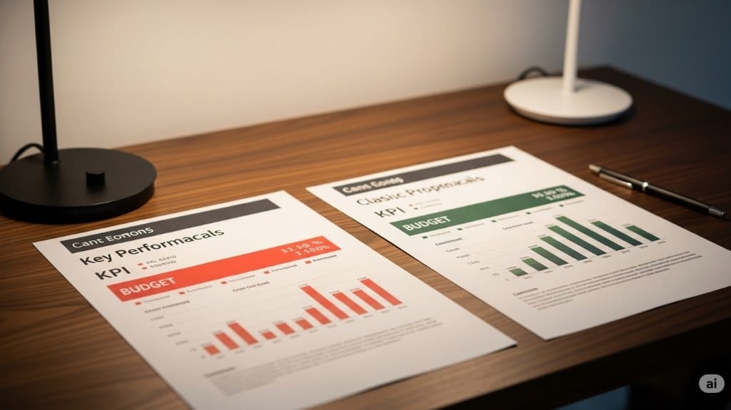 Comparison of medical marketing agencies' proposals with metrics and budget